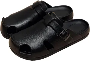 AMZ BSHIDA Womens Mens Clogs & Mules Flat Slippers with Arch Support, Summer Beach Slides Adjustable Buckle Slip-on Shoes