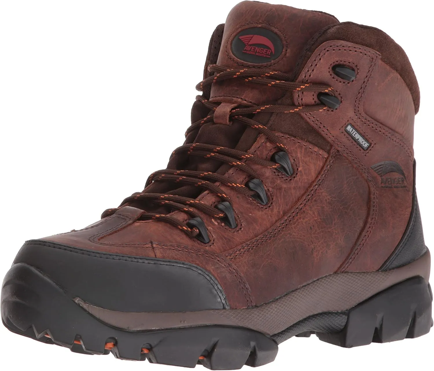 Avenger Mens Soft Toe EH Waterproof Hiker M Brown Leather Boots