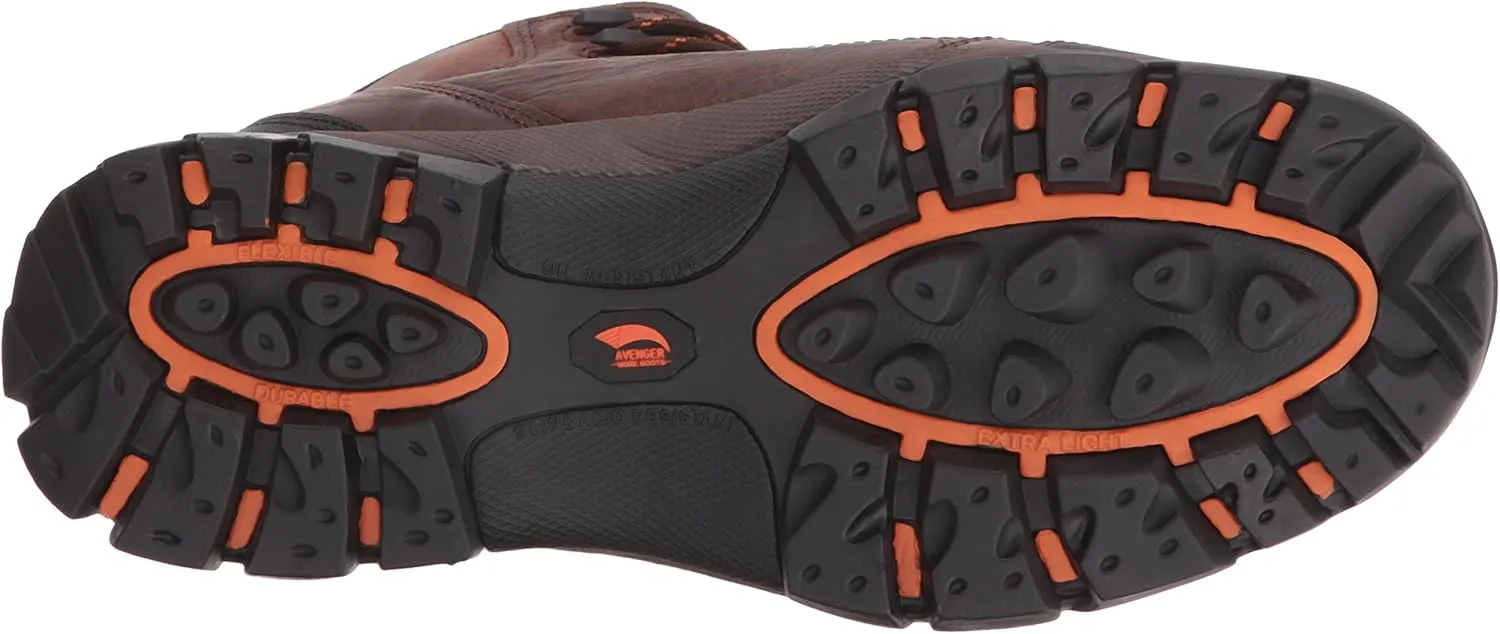 Avenger Mens Soft Toe EH Waterproof Hiker M Brown Leather Boots
