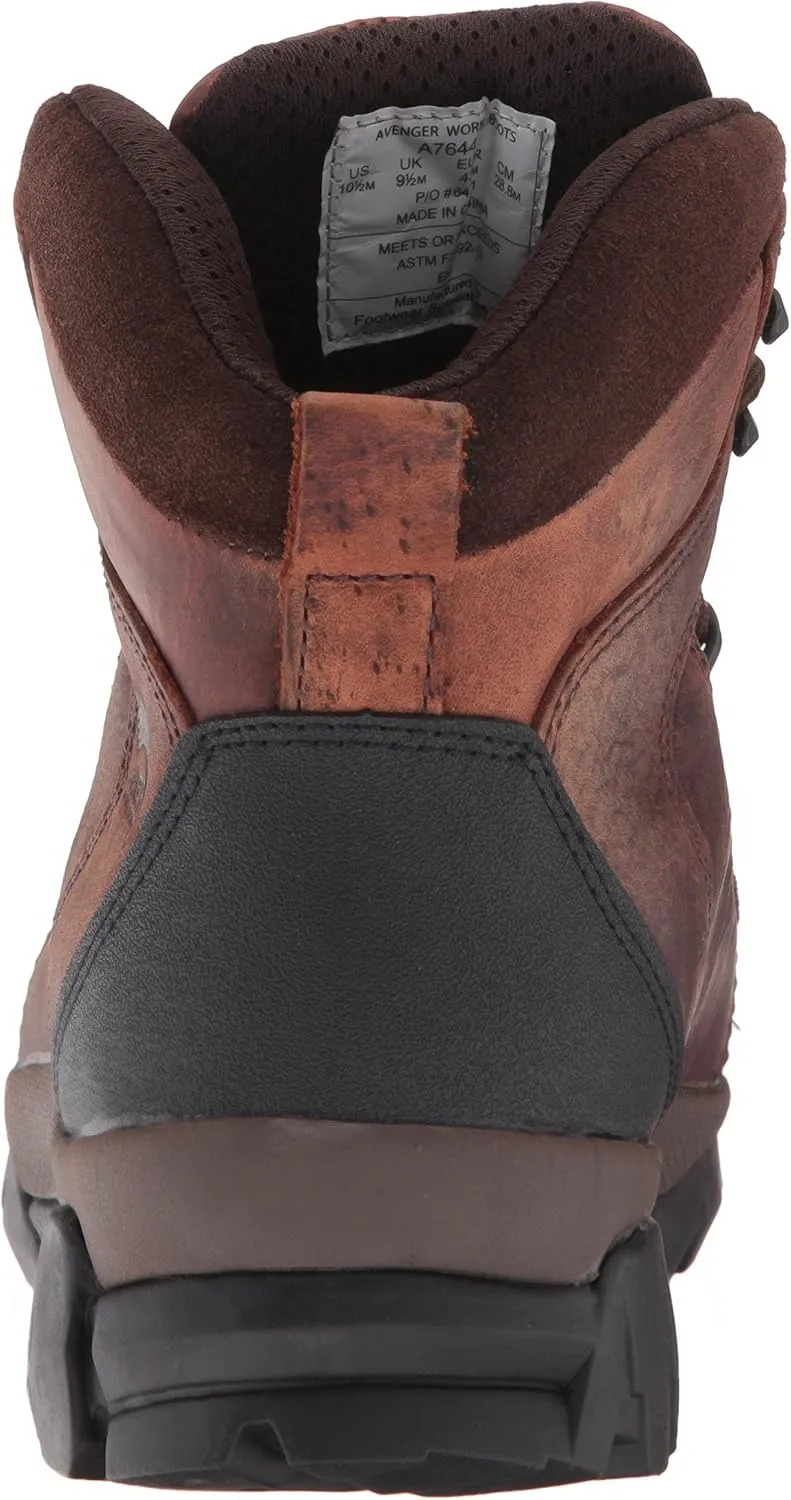 Avenger Mens Soft Toe EH Waterproof Hiker M Brown Leather Boots