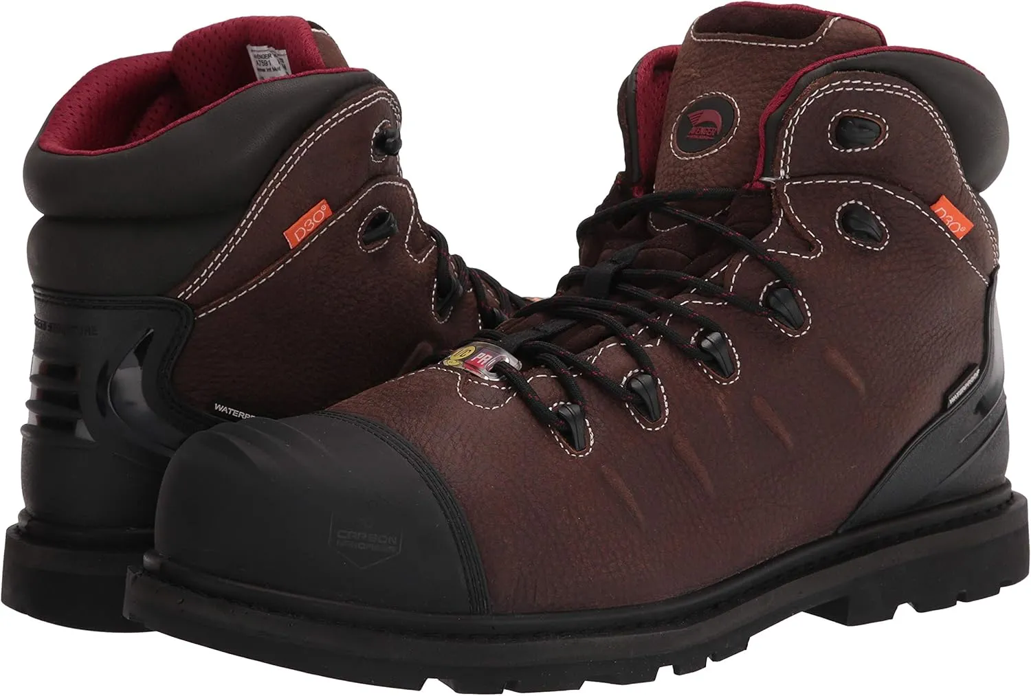 Avenger Work Boots Men's 6" Hammer Leather Met Guard Waterproof Eh Work Boot
