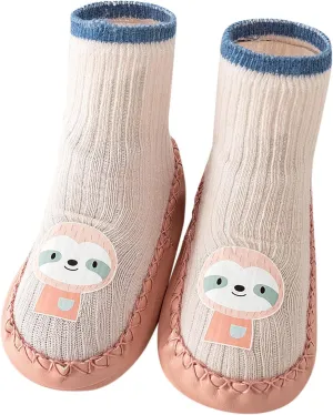 Baby Sock Shoes Infant Boys Girls Walking Shoes Non-Slip Breathable Slippers Soft Rubber Sole Slip On Sneakers