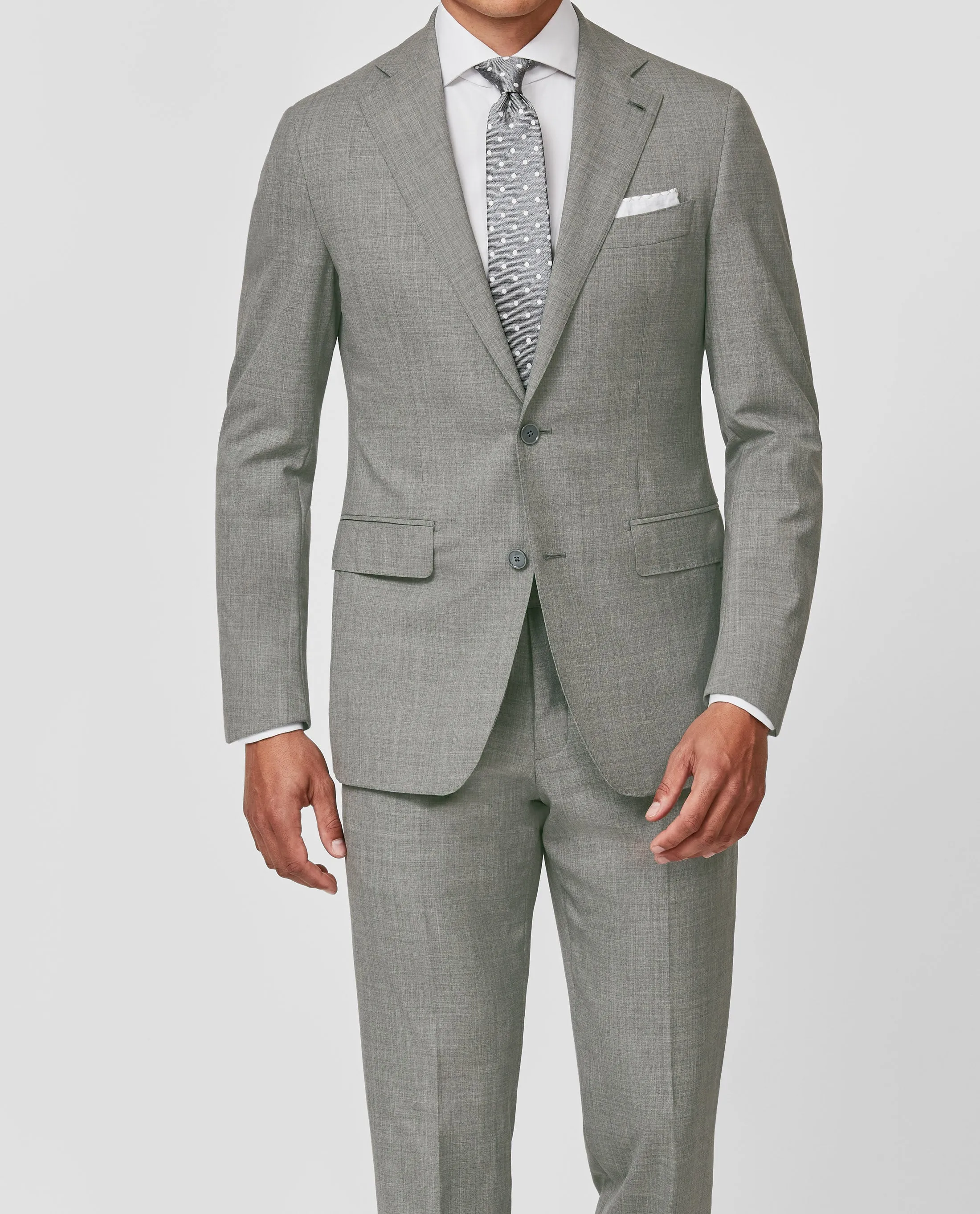 Barberis Canonico Light Grey S110 Doppio Ritoro Tropical Merino Wool