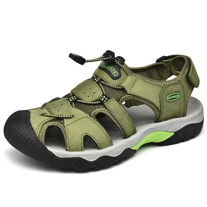 Big Size Men Genuine Leather Sandals