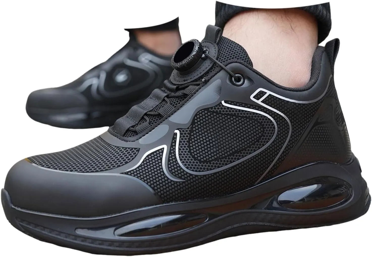 Boots for Men Fashion Causal Outdoor Sneakers Steel Toe No Slip Lace Up Work Shoes Lightweight Industry Safety Shoes