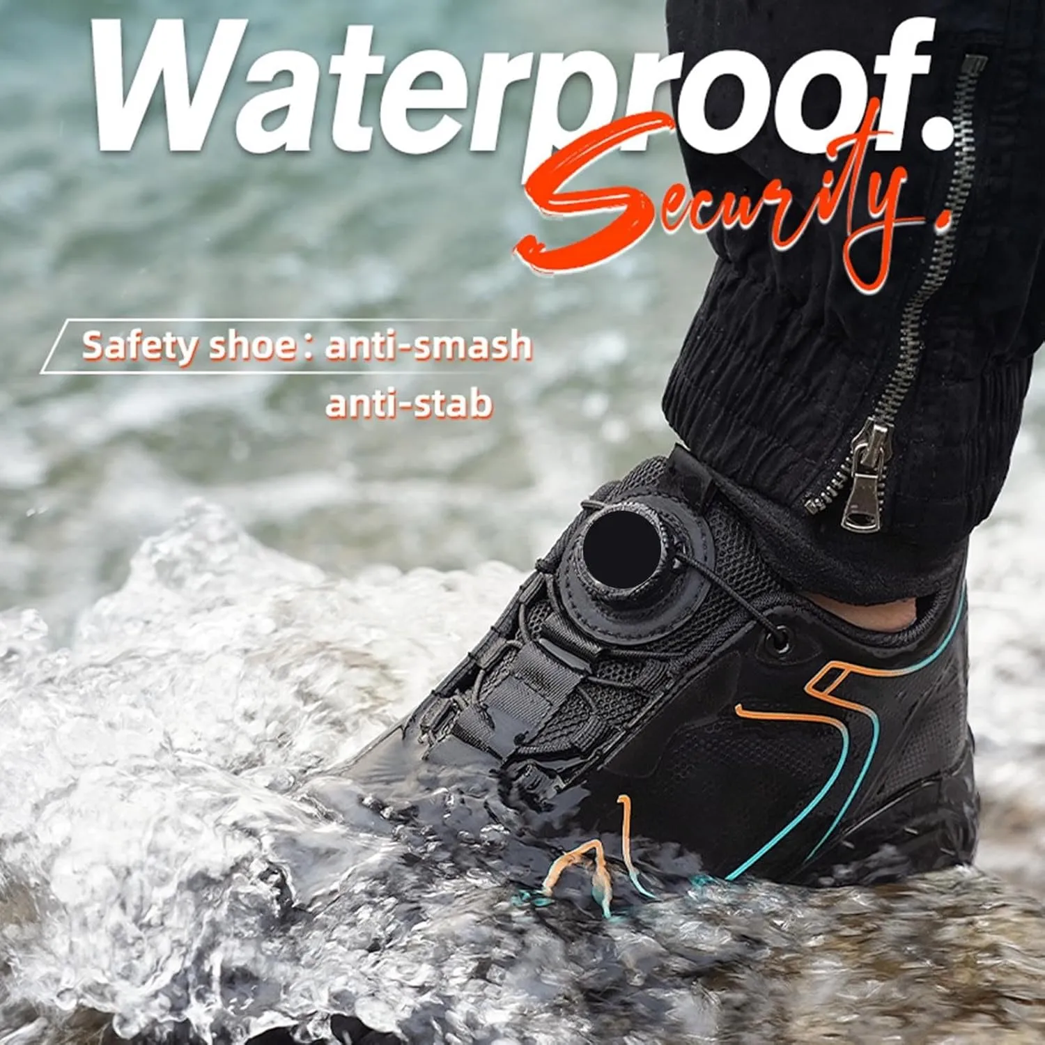 Boots for Men Fashion Causal Outdoor Sneakers Steel Toe No Slip Lace Up Work Shoes Lightweight Industry Safety Shoes