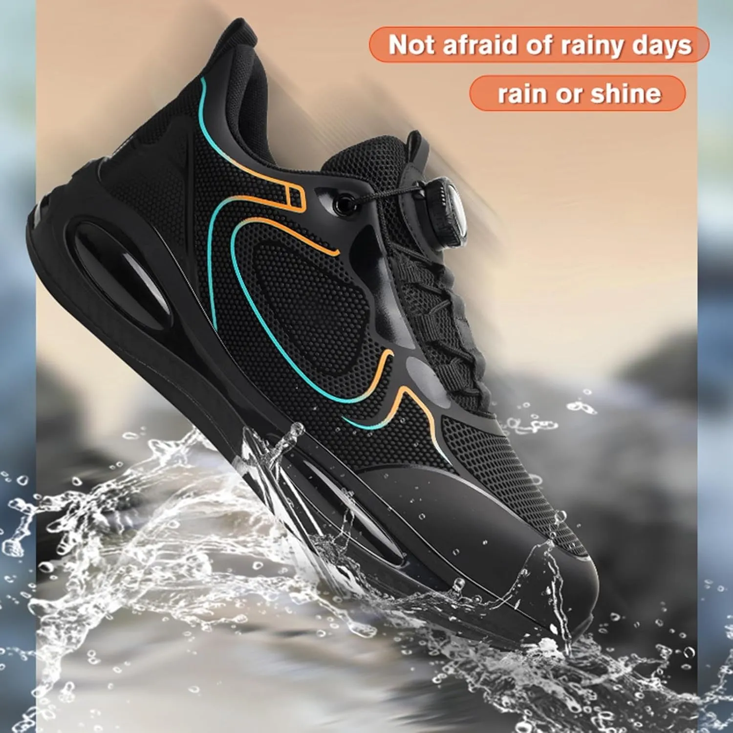 Boots for Men Fashion Causal Outdoor Sneakers Steel Toe No Slip Lace Up Work Shoes Lightweight Industry Safety Shoes