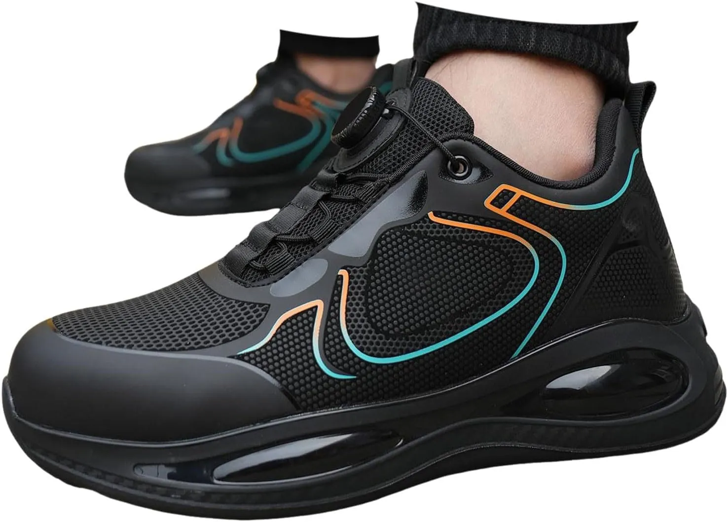 Boots for Men Fashion Causal Outdoor Sneakers Steel Toe No Slip Lace Up Work Shoes Lightweight Industry Safety Shoes