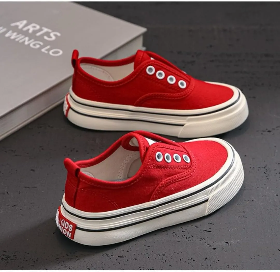 Boys Girls Casual Canvas Sneakers Slip On Walking Tennis Shoes Loafers