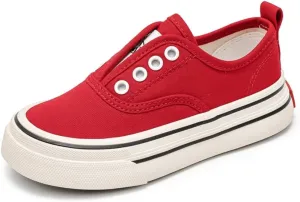 Boys Girls Casual Canvas Sneakers Slip On Walking Tennis Shoes Loafers
