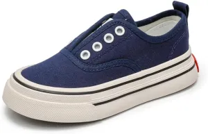 Boys Girls Casual Canvas Sneakers Slip On Walking Tennis Shoes Loafers