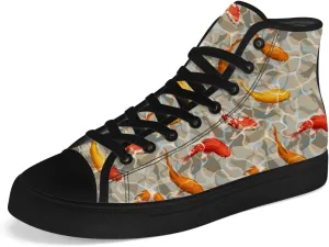 Carp High Top Canvas Shoes Mens Womens Fish High Top Sneakers Lace Up Casual Shoes Gifts for Men Women