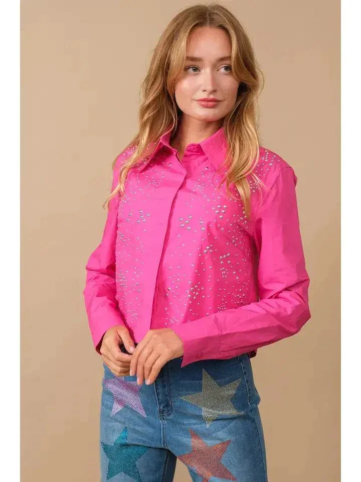 Carrie Studded Crop Shirt