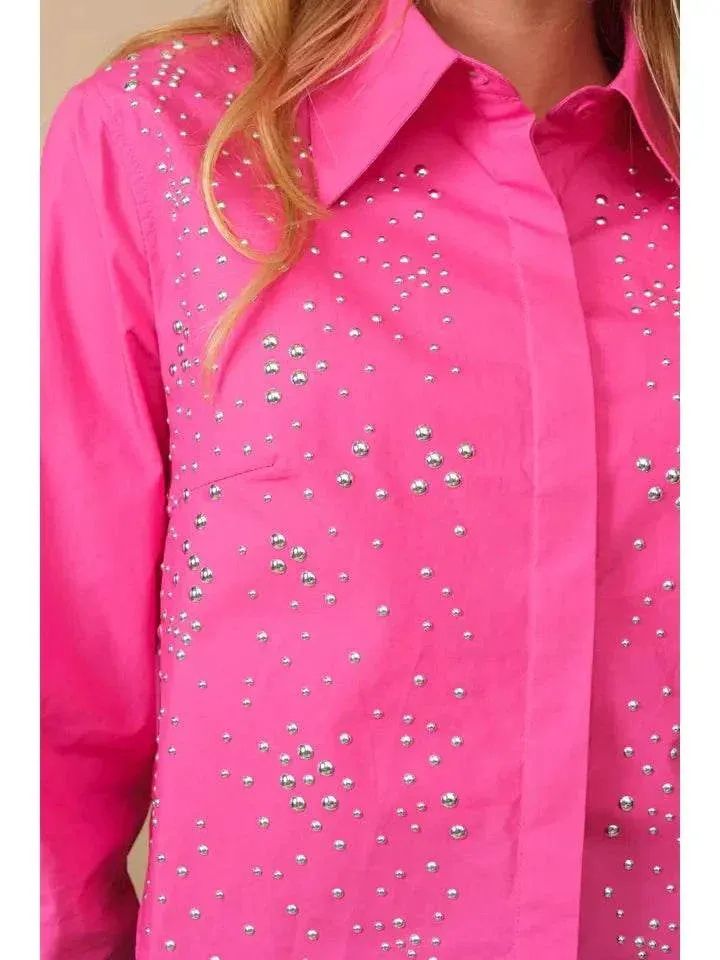 Carrie Studded Crop Shirt