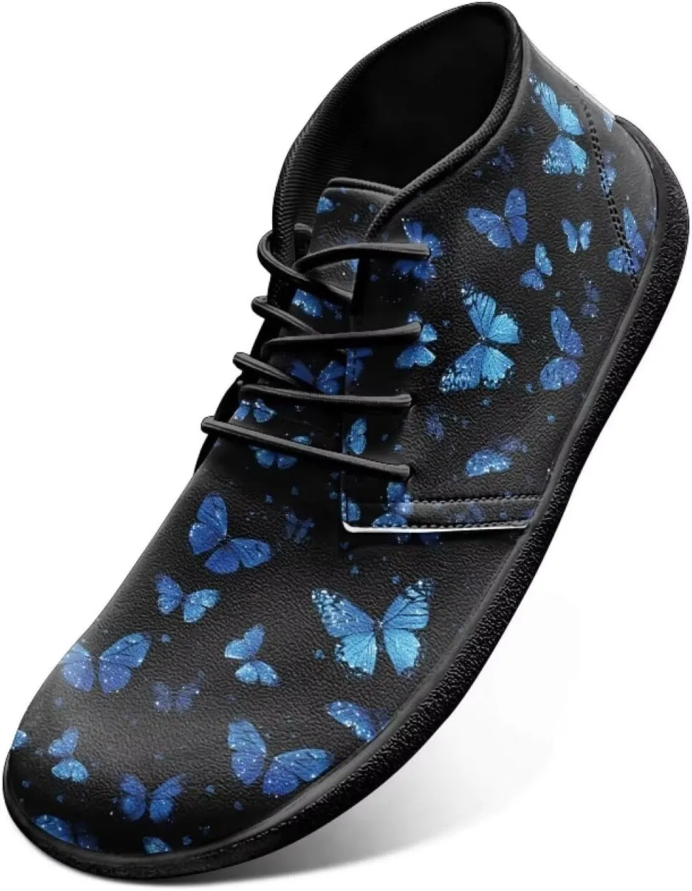 Doojoayie Wide Toe Box Sneakers Women Mens Barefoot Shoes with PU Leather for Travel