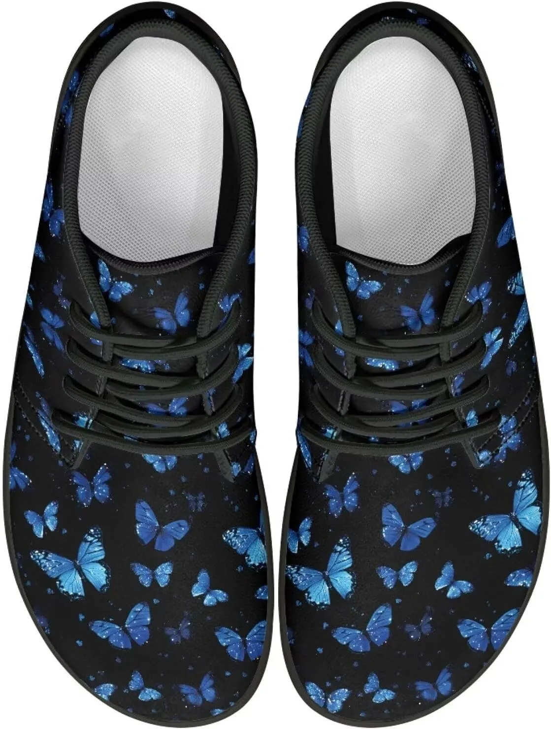 Doojoayie Wide Toe Box Sneakers Women Mens Barefoot Shoes with PU Leather for Travel