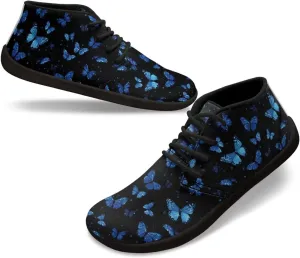 Doojoayie Wide Toe Box Sneakers Women Mens Barefoot Shoes with PU Leather for Travel