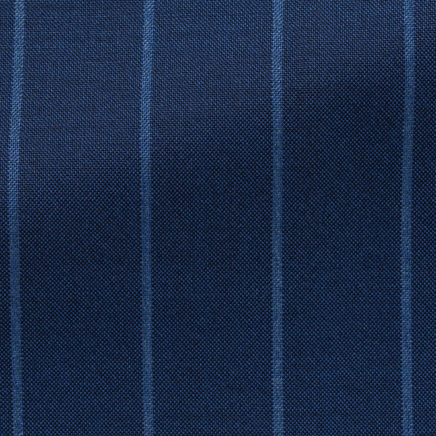 Drago Neapolitan Blue S130 Merino Wool Bi-Stretch Solaro Basketweave with Tonal Pencil Stripe
