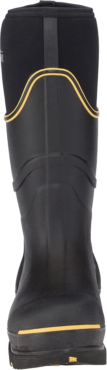 Dryshod Unisex Steel-Toe Max Hi Work Boots | Slip Resistant | Waterproof | Rubber | Black/Yellow