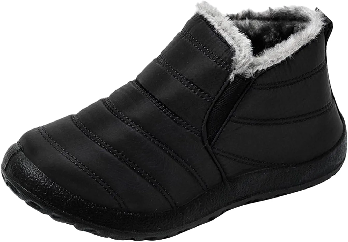 Eduavar Cowboy Boots for Women Cowboy Style, Western Boots Women Winter Snow Boots Casual Round Toe Warm Fleece Boots Shoes