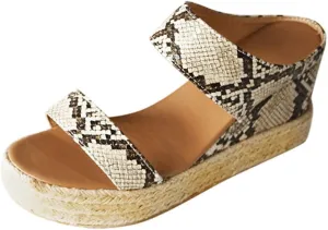 Eduavar Sandals for Women Dressy Summer, Platform Sandals Women Espadrille Wedge Sandals Summer Travel Sandals Slippers