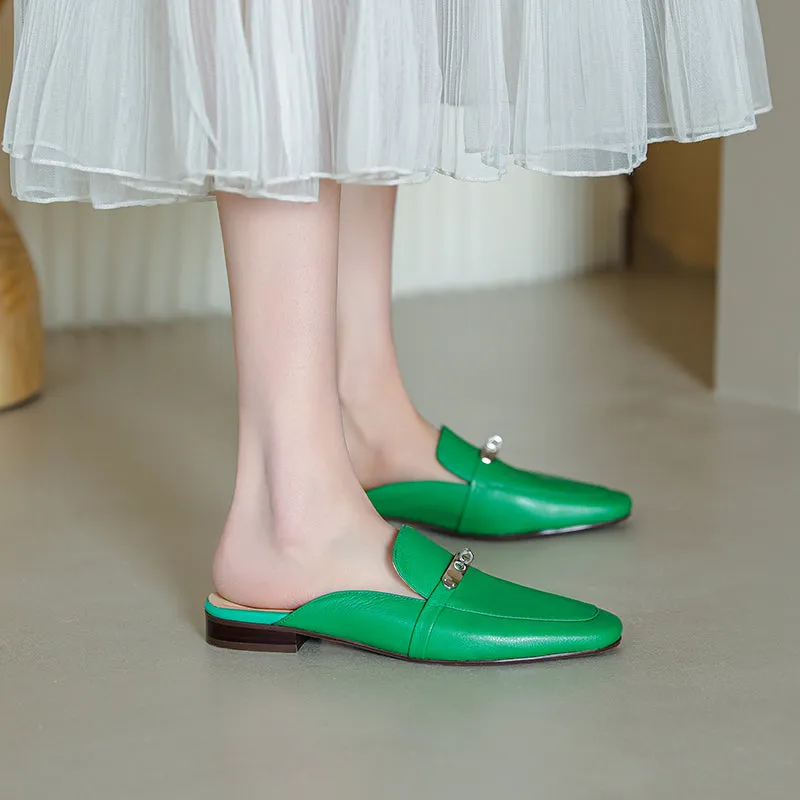 Erin Green Flat Mules