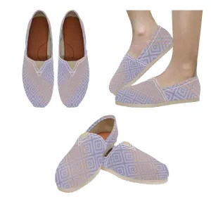 Espadrilles Canvas Badlands Lavendar and Tangerine Plaid Women's Canvas Slip-On Shoes(Model1206)