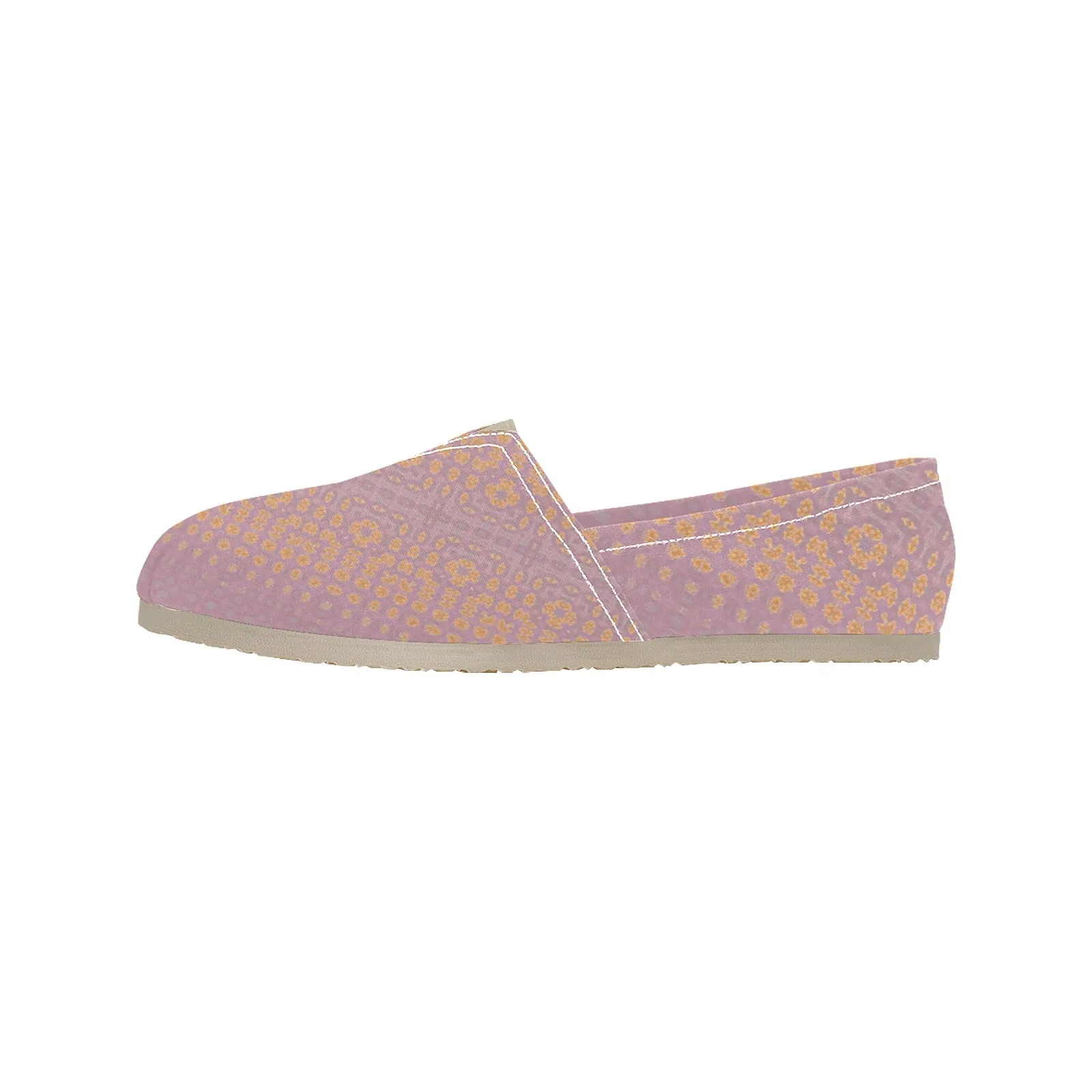 Espadrilles Canvas Badlands Pink and Apricot Plaid Women's Canvas Slip-On Shoes(Model1206)