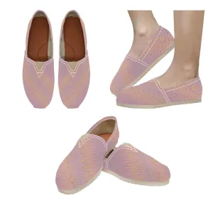Espadrilles Canvas Badlands Pink and Apricot Plaid Women's Canvas Slip-On Shoes(Model1206)