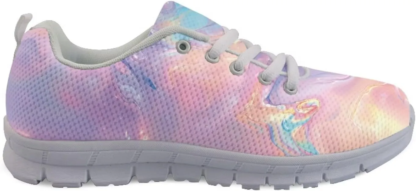Fashion Running Shoes Platform Workout Tennis Sneakers for Womens Shockproof Non-Slip Camping Shoes for Hiking Size 5-12 White Sole
