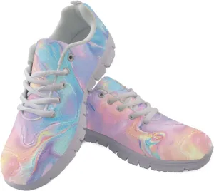 Fashion Running Shoes Platform Workout Tennis Sneakers for Womens Shockproof Non-Slip Camping Shoes for Hiking Size 5-12 White Sole