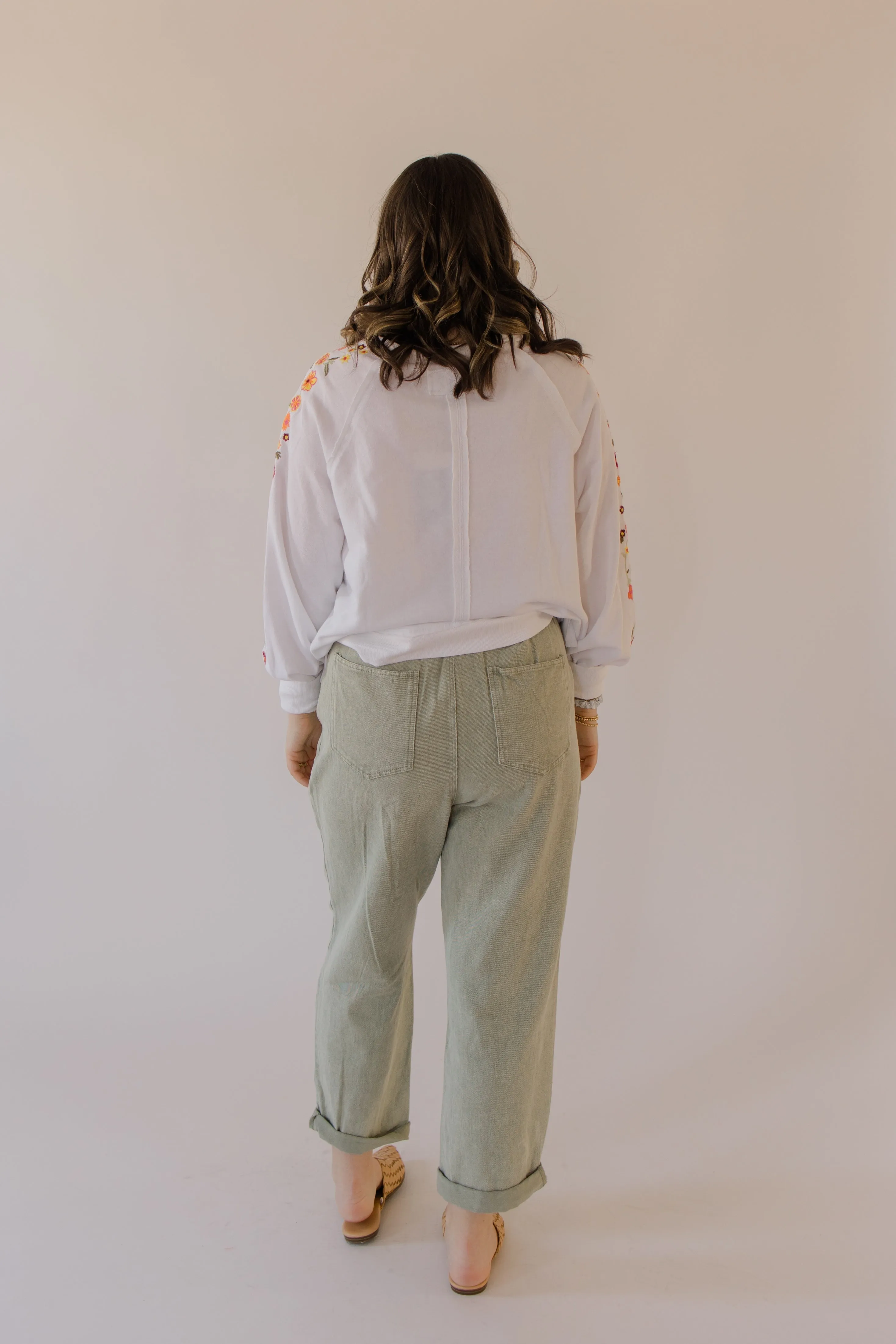 Floral Embroidered French Terry Pullover