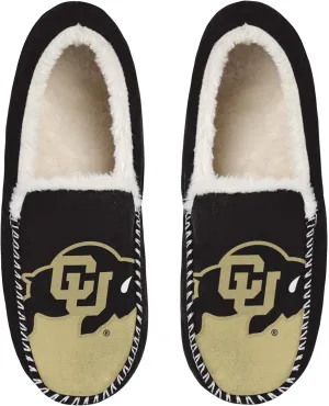 FOCO NCAA Men??s Big Logo Colorblock Moccasin Slippers ?C Officially Licensed, Comfortable Shoes with Team Colors and Logo