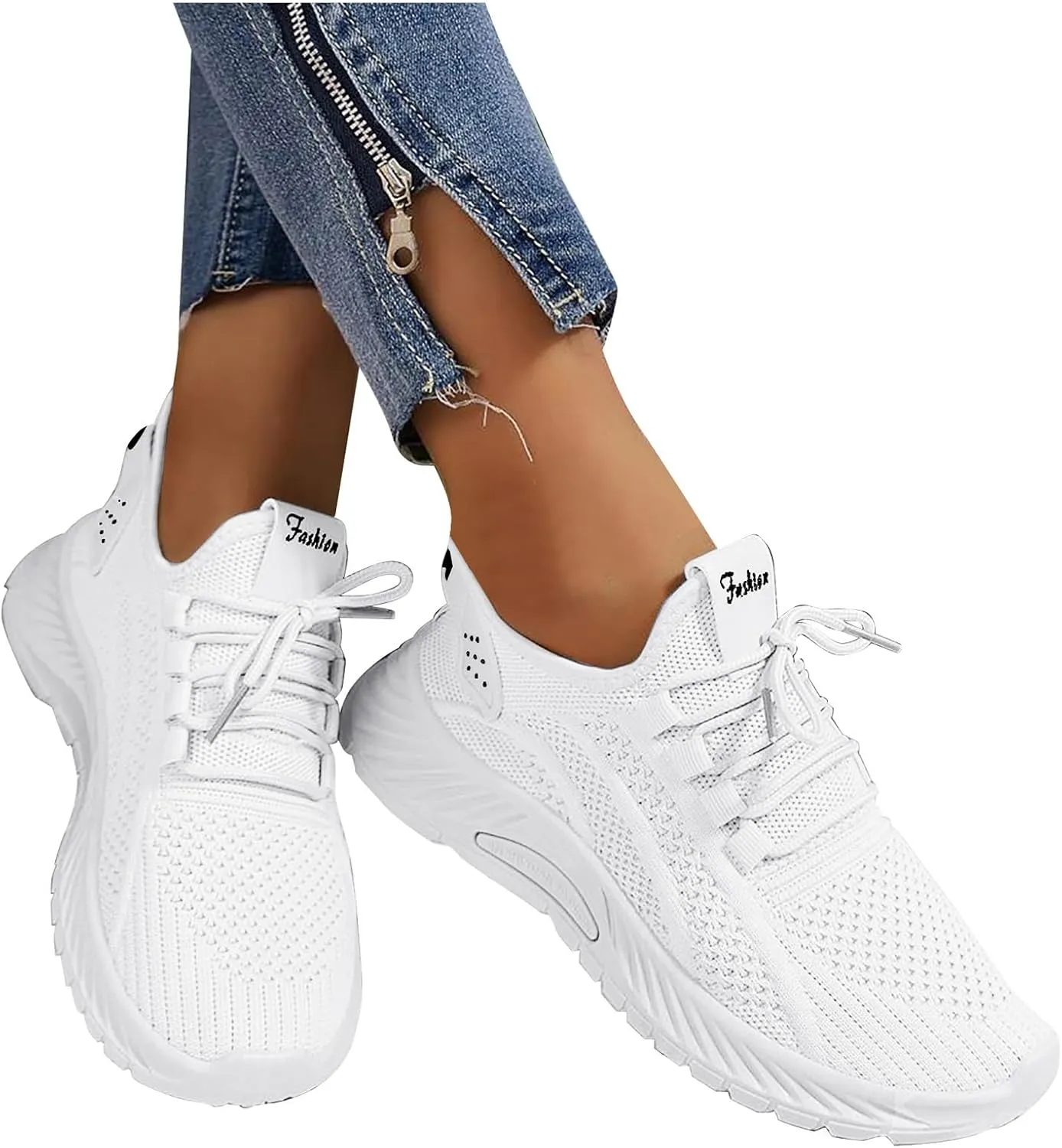 Generic Sneakers for Women Slip On Tennis Shoes Running Non Slip Walking Shoes Gym Workout Breathable Fashion Sneakers
