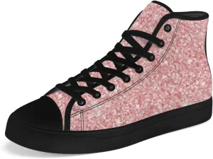 Glitter High Top Canvas Shoes for Men Women High Top Sneakers Lace Up Casual Shoes Gifts for Boyfriend Girlfriend