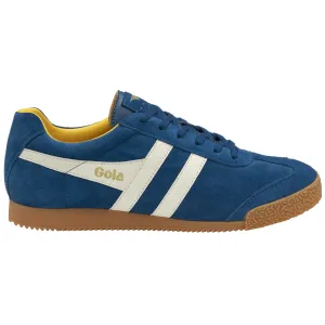 Gola Harrier suede lace-up trainers marine/off white/sun