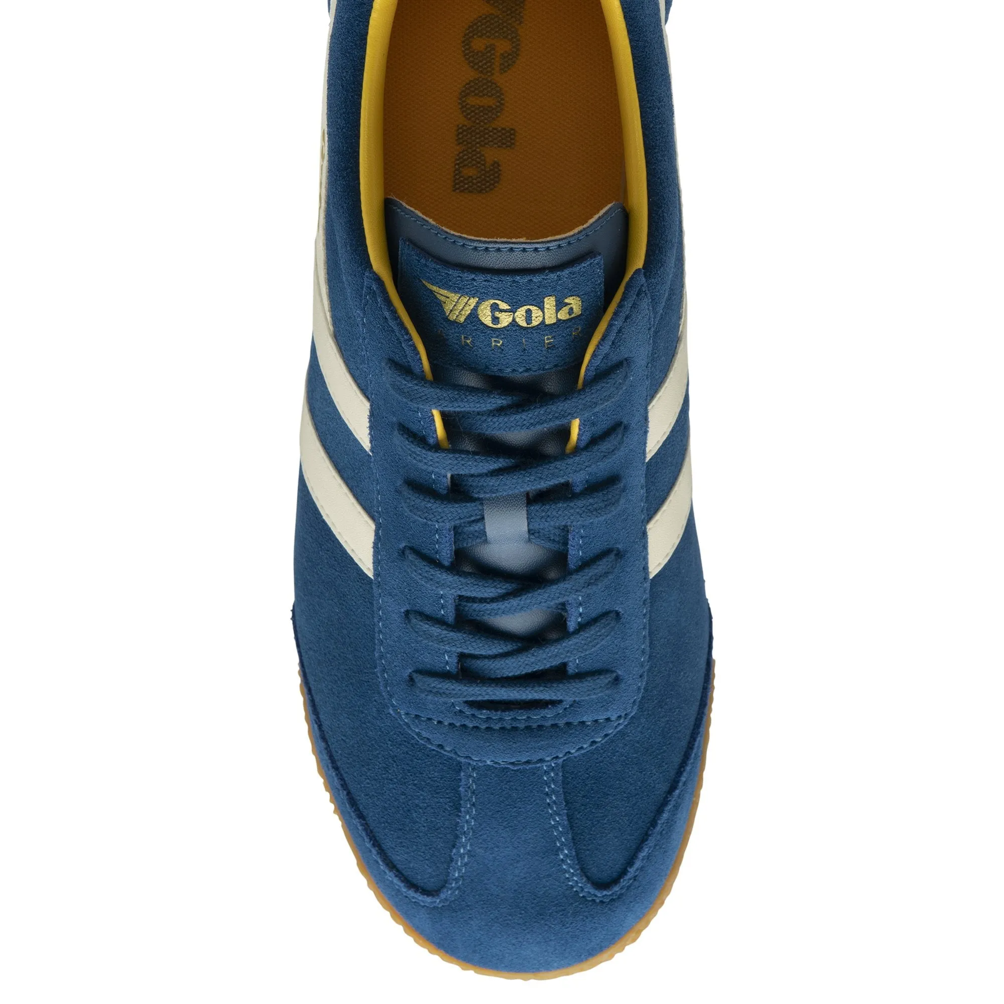 Gola Harrier suede lace-up trainers marine/off white/sun