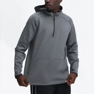 Half zip design quality polyester sports pullover hoodies