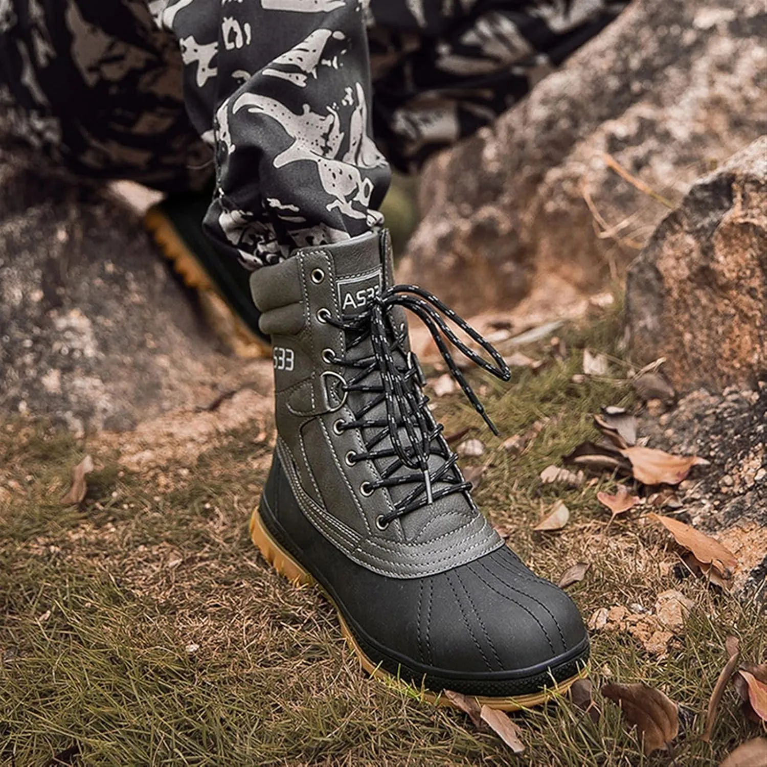 High Rise Hiking Boots, Hiking Boots Mens Waterproof Lightweight, Outdoor High- top Desert Shose, Combat Camping Tactical Climbing Walking Footwear, for Birthday,Father' s Day