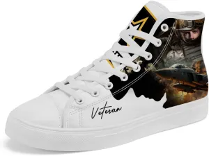 High Top Shoes Mens Womens Veteran High Top Canvas Sneakers Lace Up Casual Shoes Gifts for Men Women