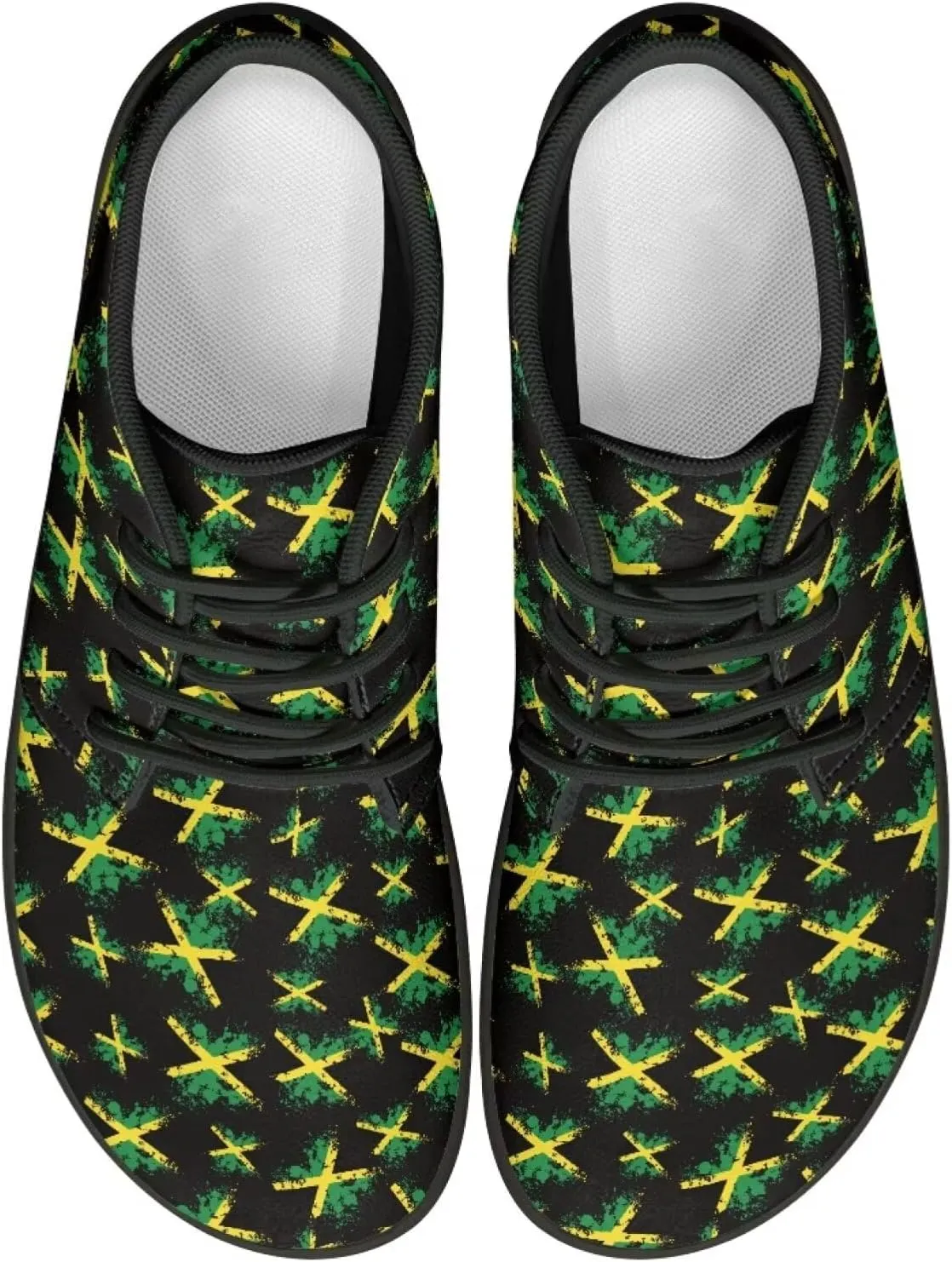 Howilath St. Patrick's Day Barefoot Running Shoes Men Extra Width Running Shoes Trail Running Sneakers for Walking Hiking