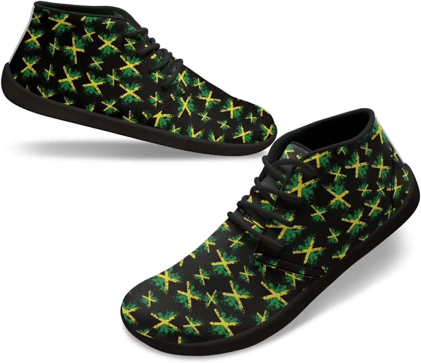 Howilath St. Patrick's Day Barefoot Running Shoes Men Extra Width Running Shoes Trail Running Sneakers for Walking Hiking