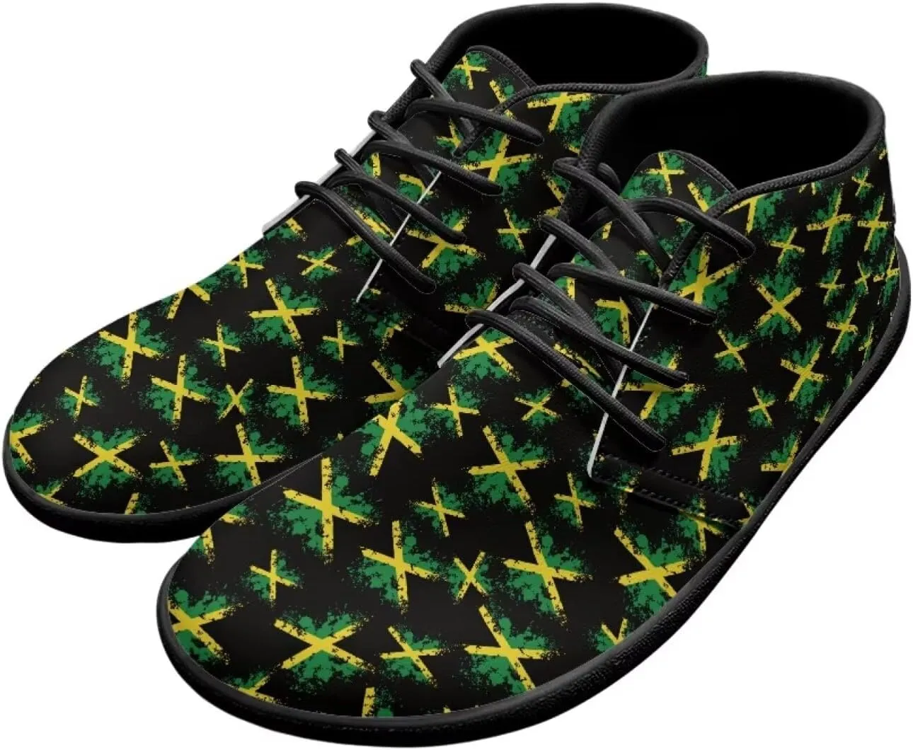 Howilath St. Patrick's Day Barefoot Running Shoes Men Extra Width Running Shoes Trail Running Sneakers for Walking Hiking