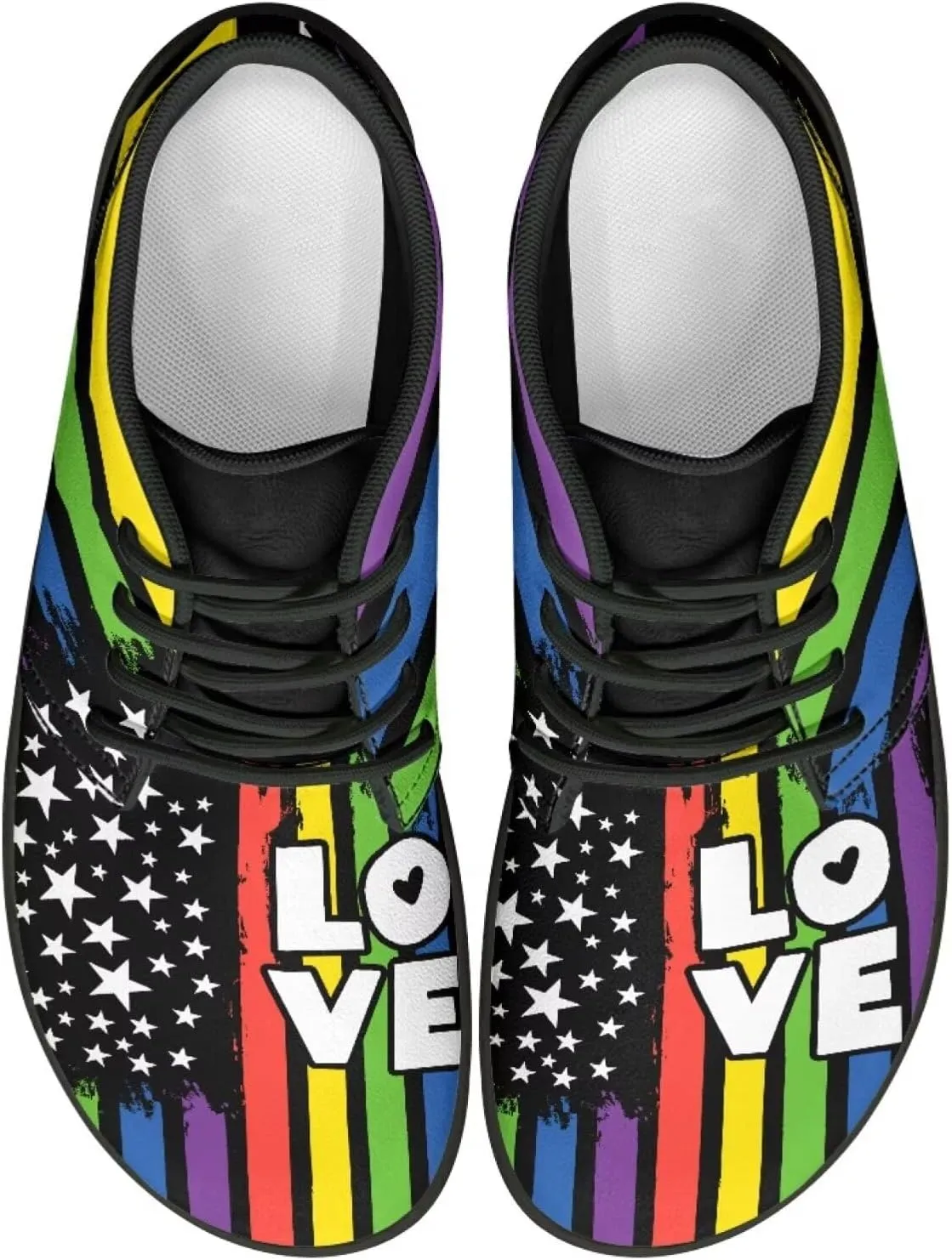 Howilath St. Patrick's Day Barefoot Running Shoes Men Extra Width Running Shoes Trail Running Sneakers for Walking Hiking
