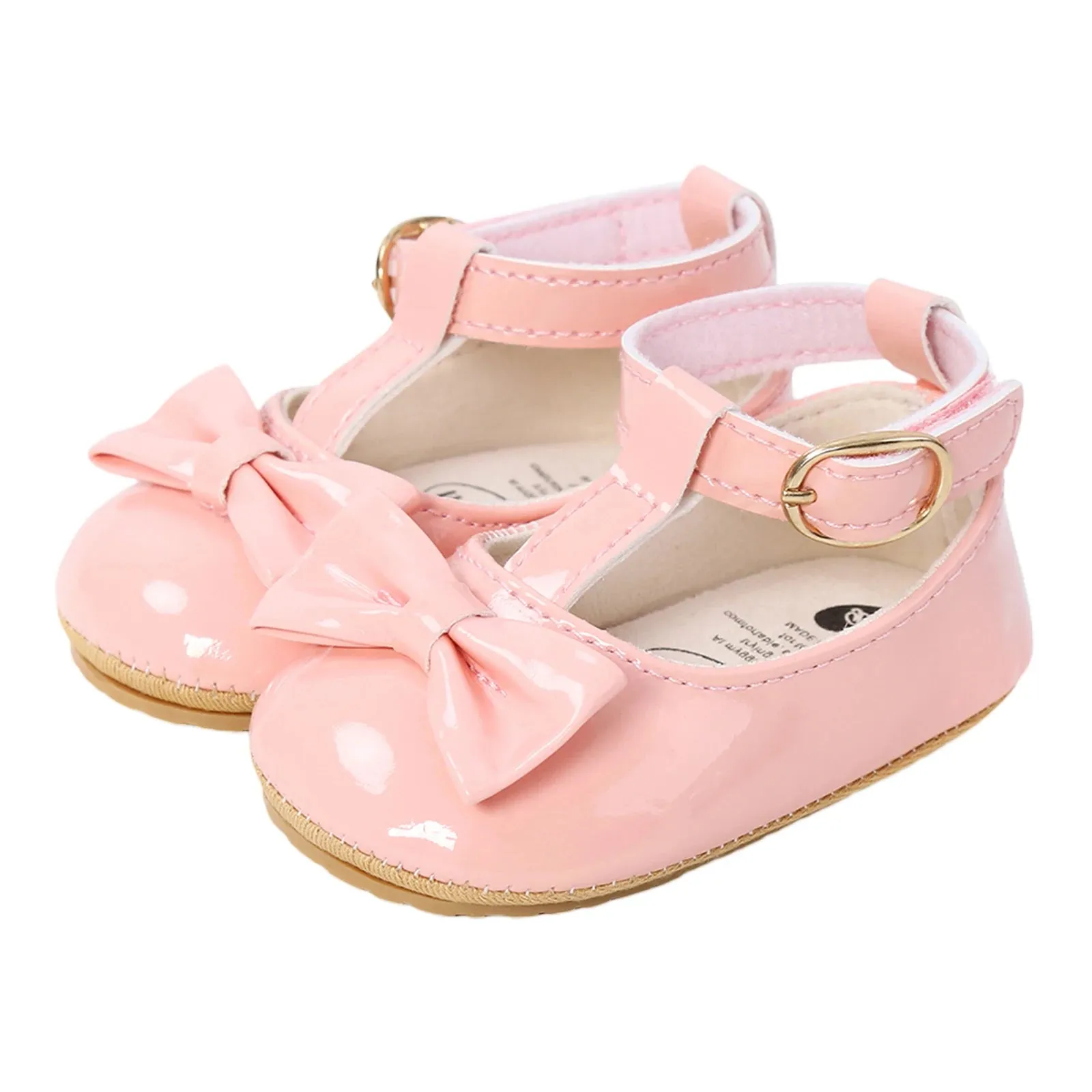 Infant Baby Girls Soft Sole Bowknot Princess Shoes with Headband, 0-18M