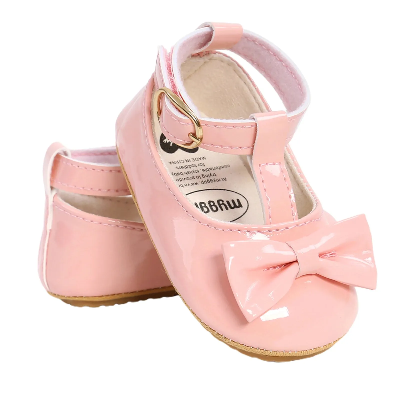 Infant Baby Girls Soft Sole Bowknot Princess Shoes with Headband, 0-18M
