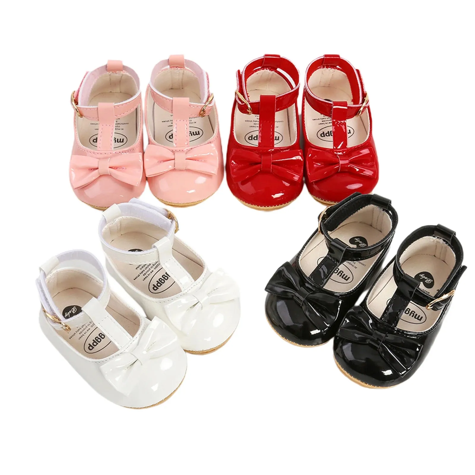 Infant Baby Girls Soft Sole Bowknot Princess Shoes with Headband, 0-18M
