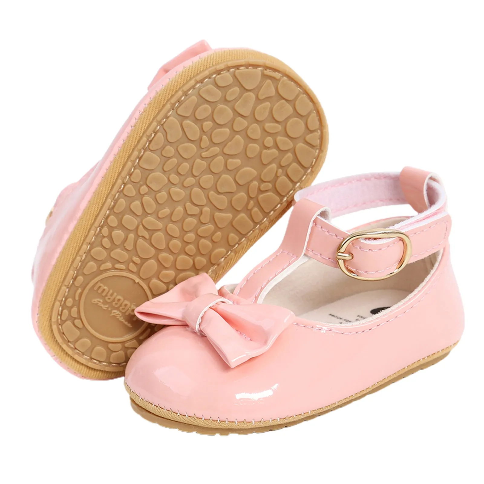 Infant Baby Girls Soft Sole Bowknot Princess Shoes with Headband, 0-18M