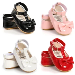 Infant Baby Girls Soft Sole Bowknot Princess Shoes with Headband, 0-18M