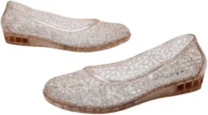 Jelly Mesh Ballet Flats for Women Clear Jelly Sandals Slip On Loafers Breathable - Trendy No Slip Comfortable Walking Beach Travel Cruise Vacation Lightweight Running Standing All Day Summer Causal